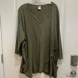 Avenue.  Green Sweater.